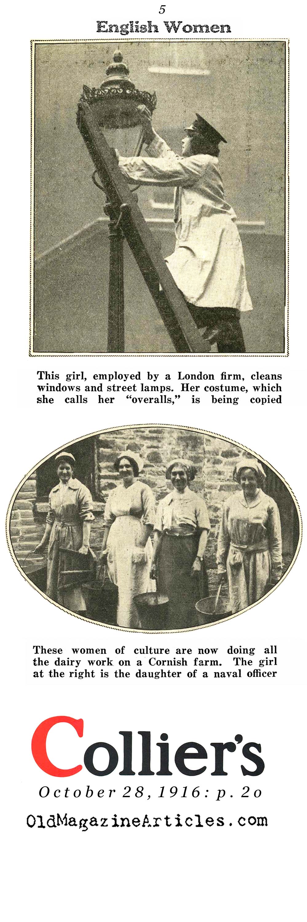 W.W. I and British Women (Collier's Magazine, 1916)