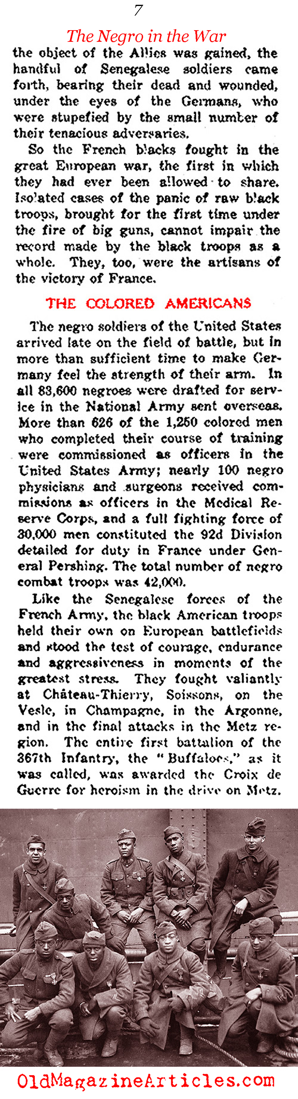 'The Negro in the War' (NY  Times, 1919)