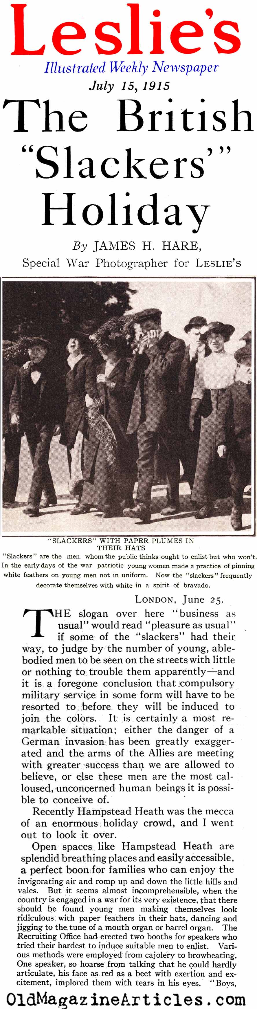Slacker's Holiday (Leslie's Magazine, 1915)