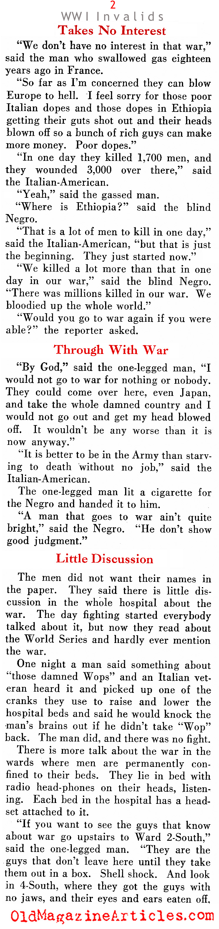 The Invalids Speak (Literary Digest, 1935)