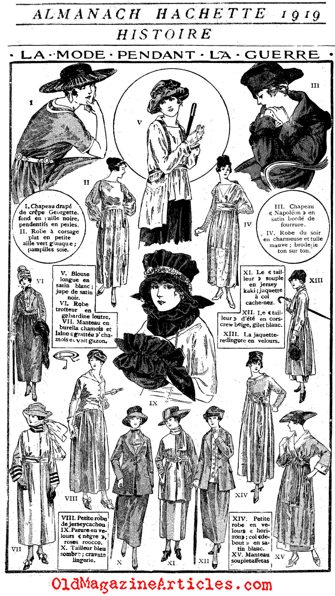 French Fashion During the War (Almanach Hachette, 1919)