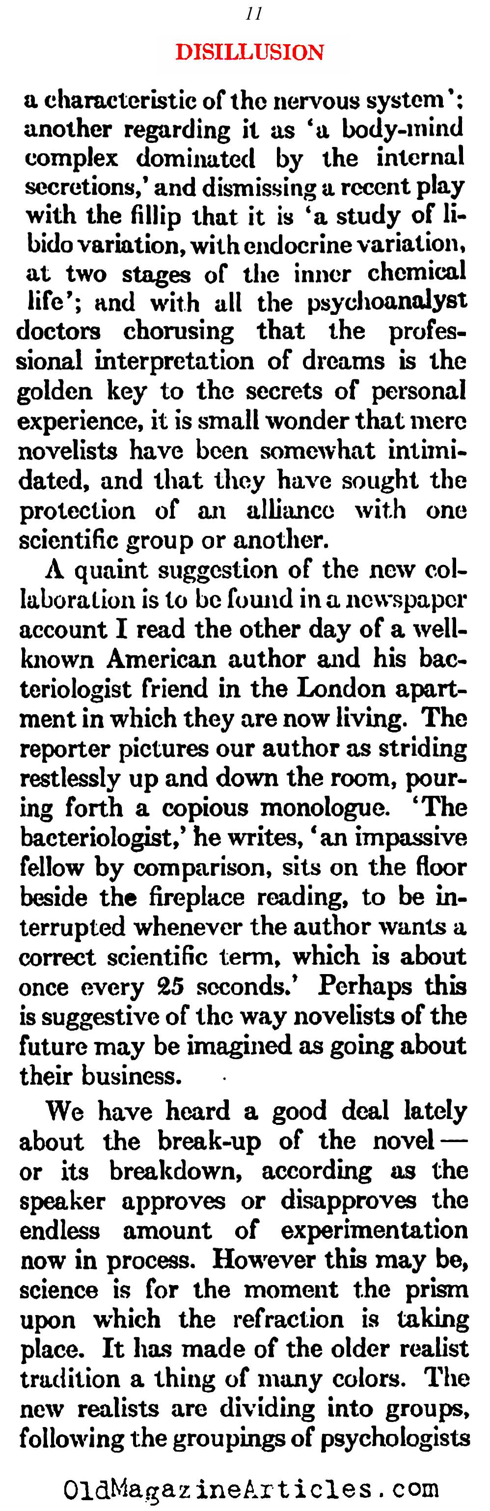 The Pessimism That Followed W.W. I   (Atlantic Monthly, 1923)