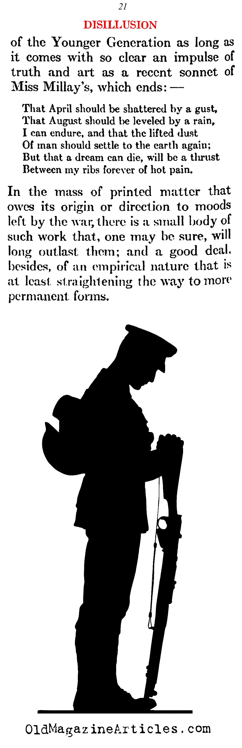 The Pessimism That Followed W.W. I   (Atlantic Monthly, 1923)