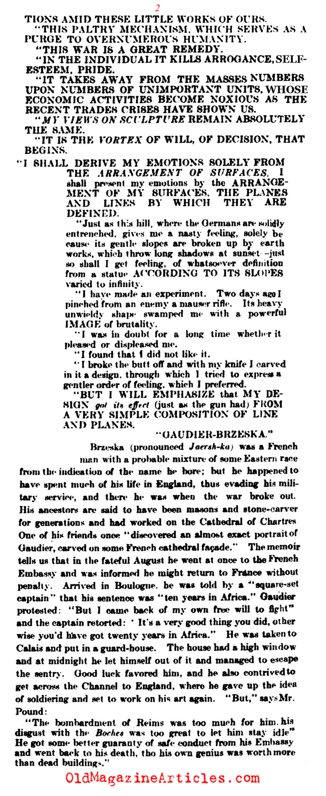Gaudier-Brzeska (Literary Digest, 1916)