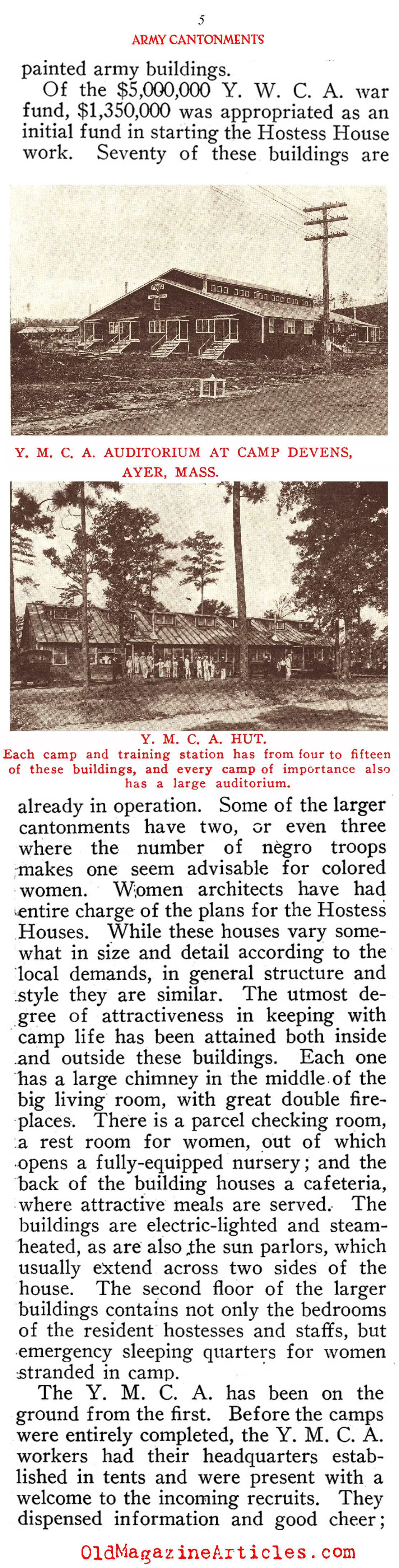 Relief Agency Structures on U.S. Army Camp Grounds (Architectural Record, 1918)