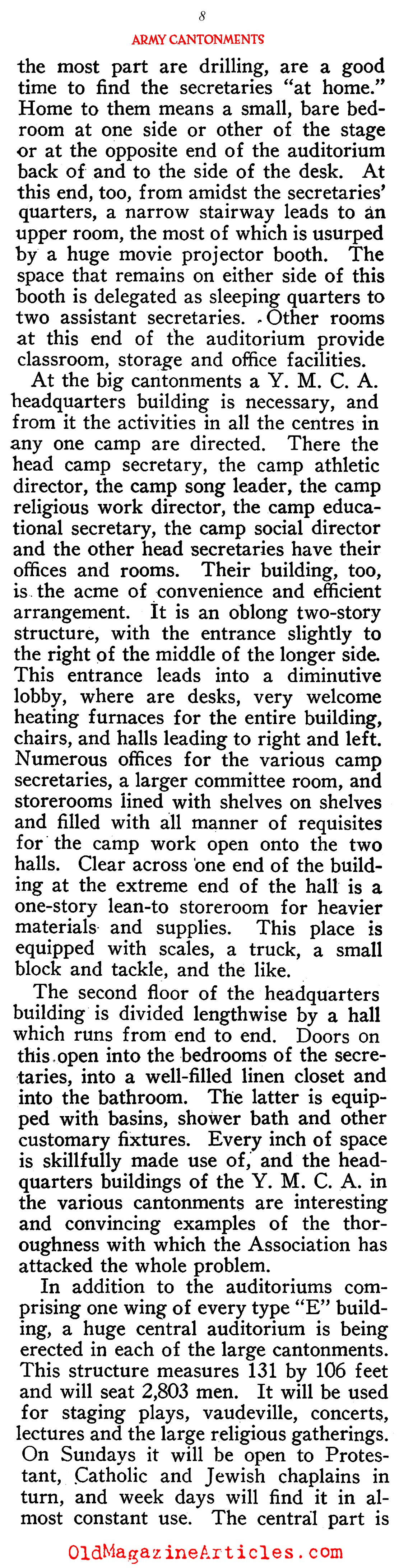 Relief Agency Structures on U.S. Army Camp Grounds (Architectural Record, 1918)