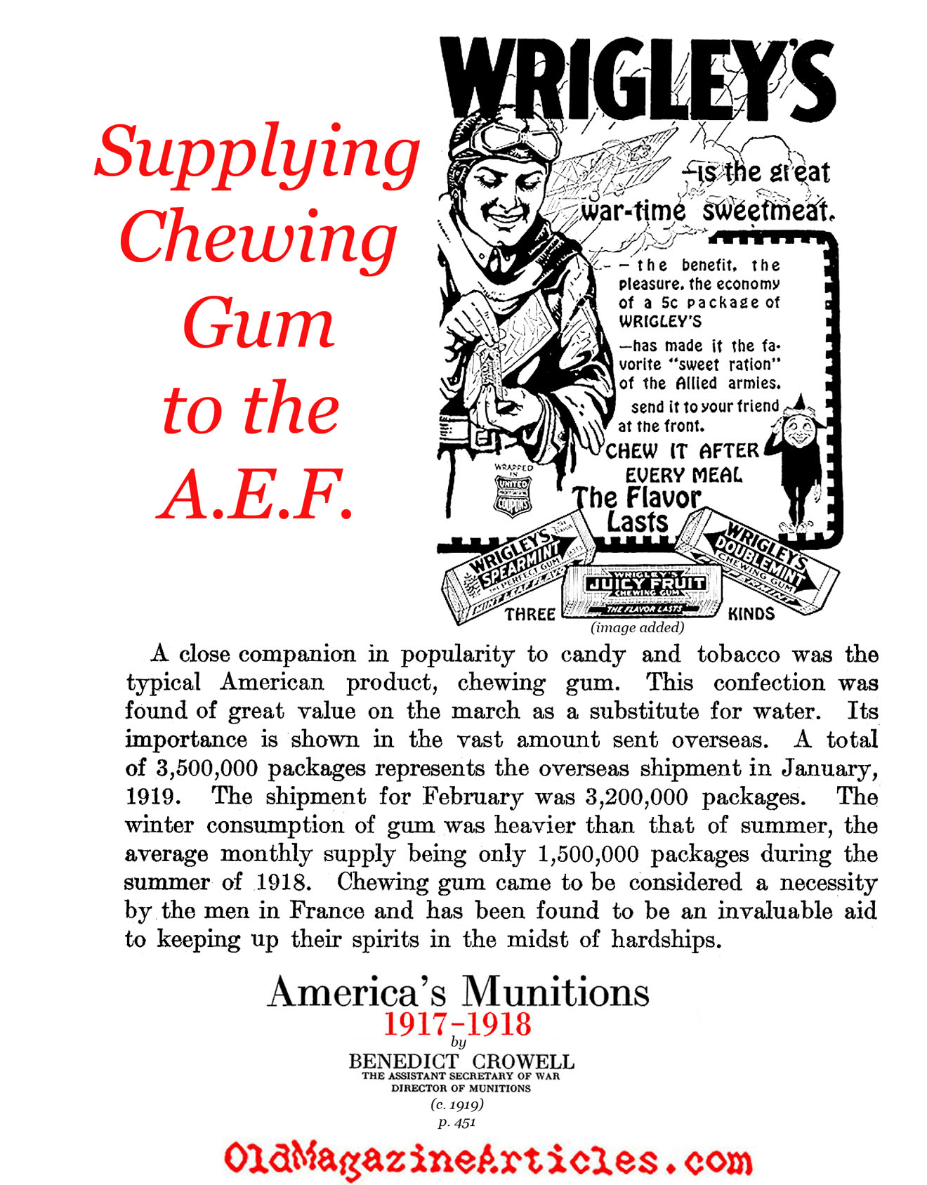 Supplying Chewing Gum to the A.E.F.  (America's Munitions, 1919)
