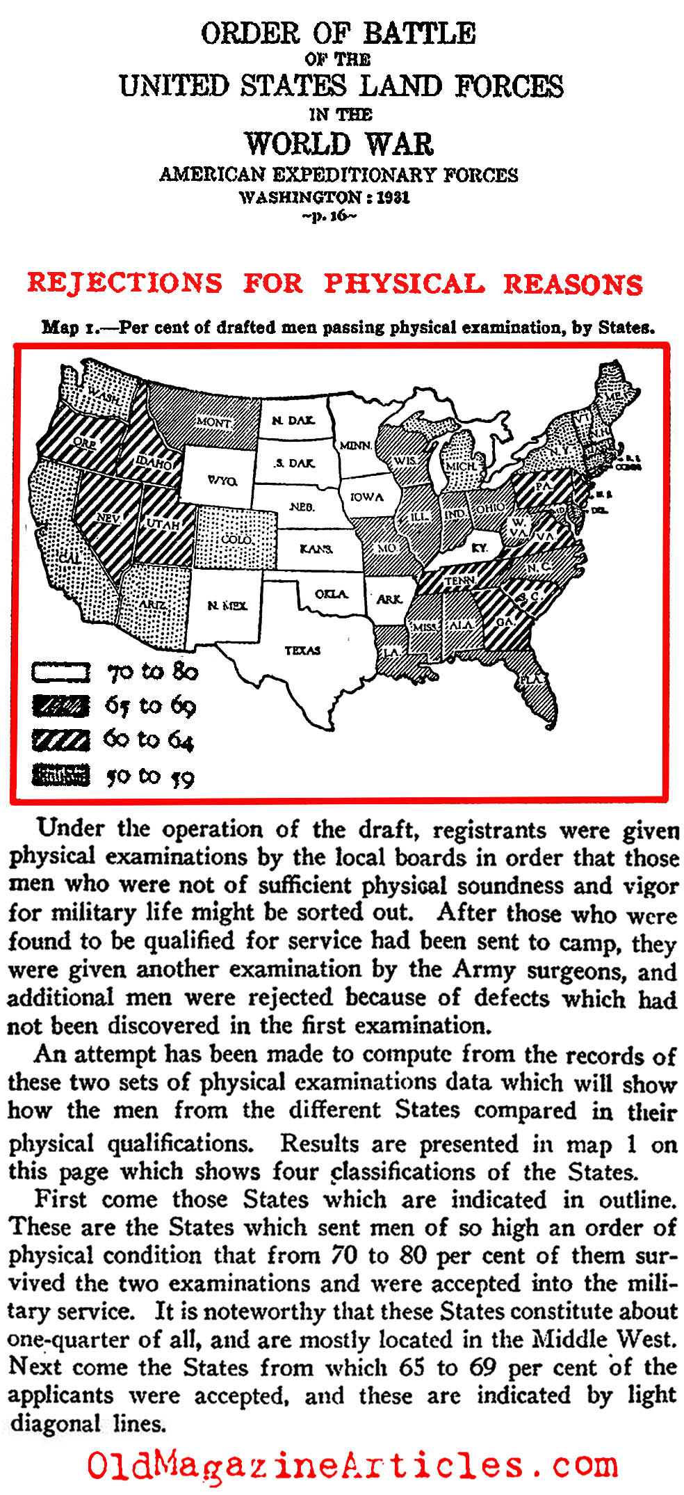 The Healthiest American Men and the Draft of 1917 (U.S. Gov. 1931)