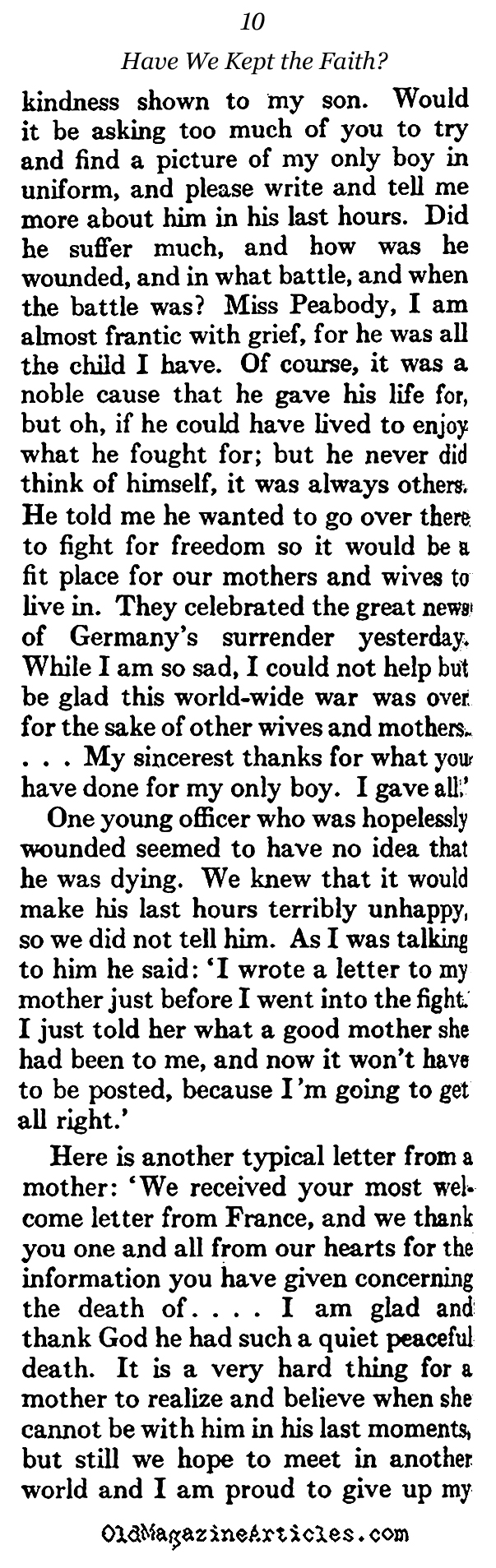 Remembering the American Dead (The Atlantic Monthly, 1923)