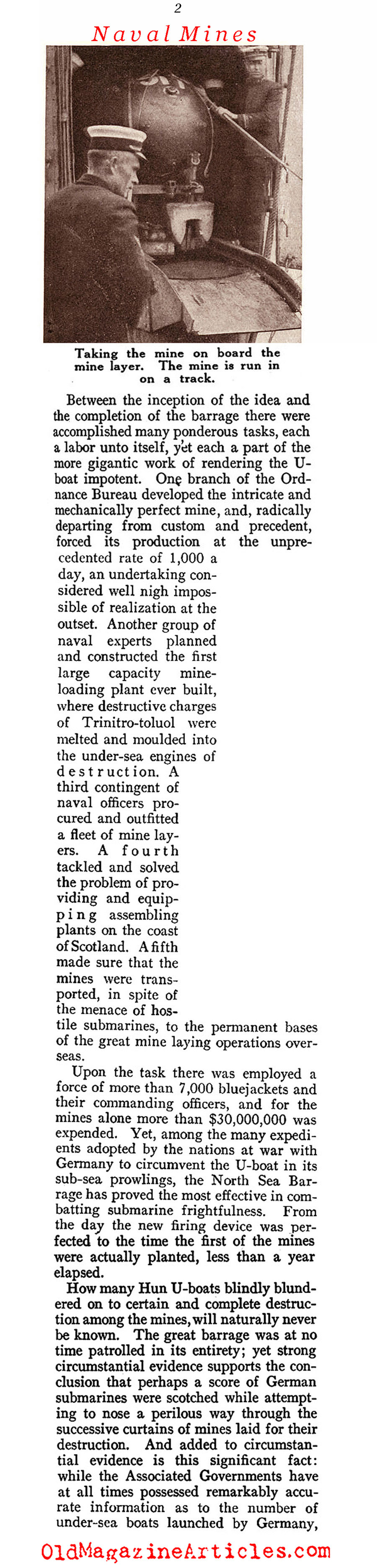 American Naval Mines of W.W. I (Sea Power Magazine, 1919)
