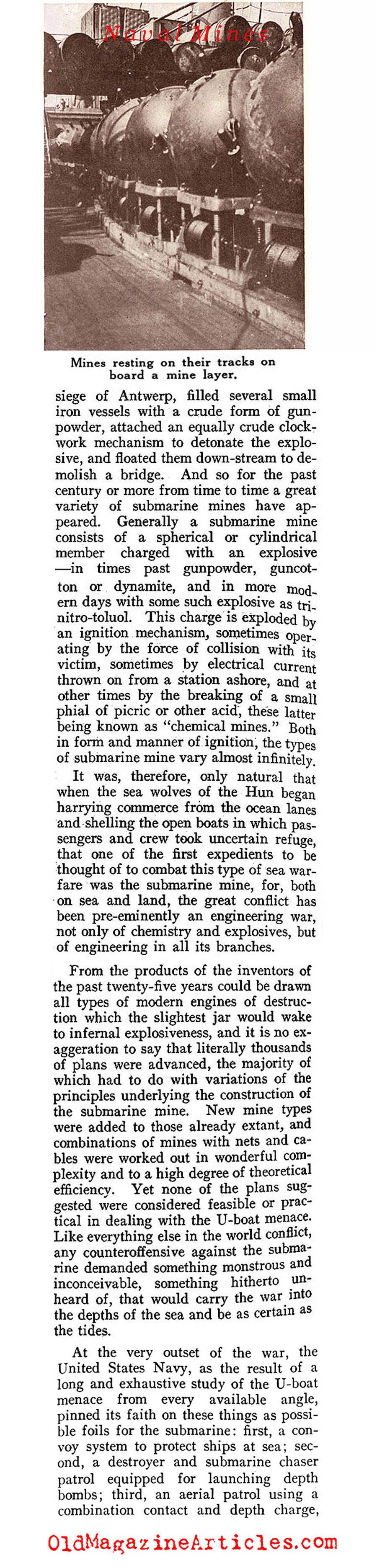 American Naval Mines of W.W. I (Sea Power Magazine, 1919)