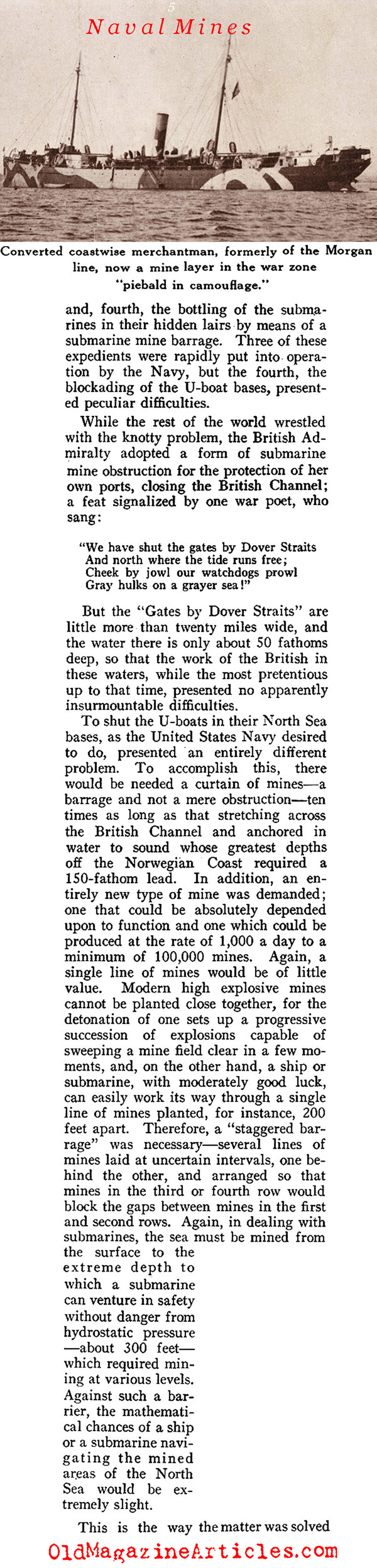 American Naval Mines of W.W. I (Sea Power Magazine, 1919)