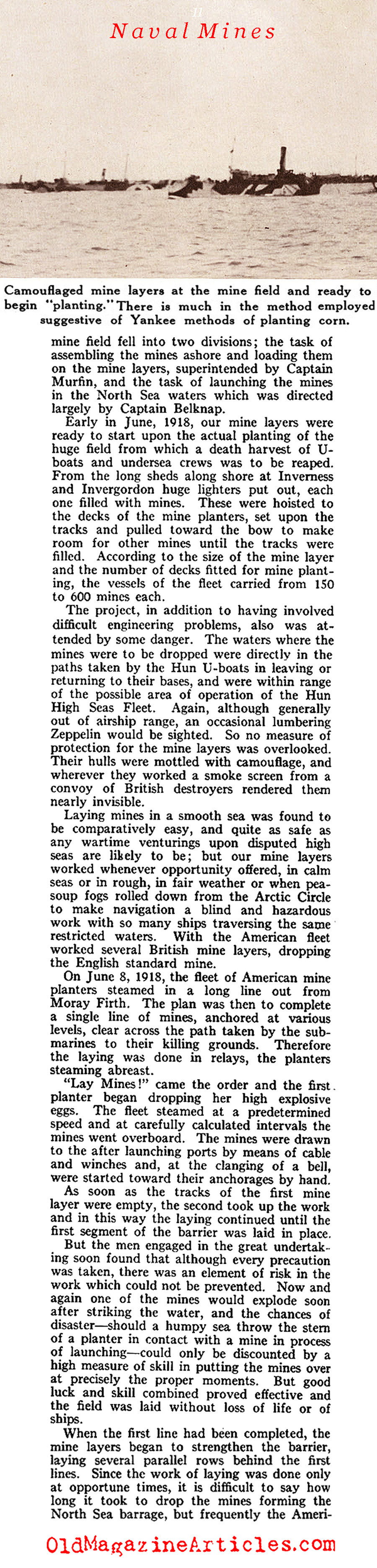 American Naval Mines of W.W. I (Sea Power Magazine, 1919)