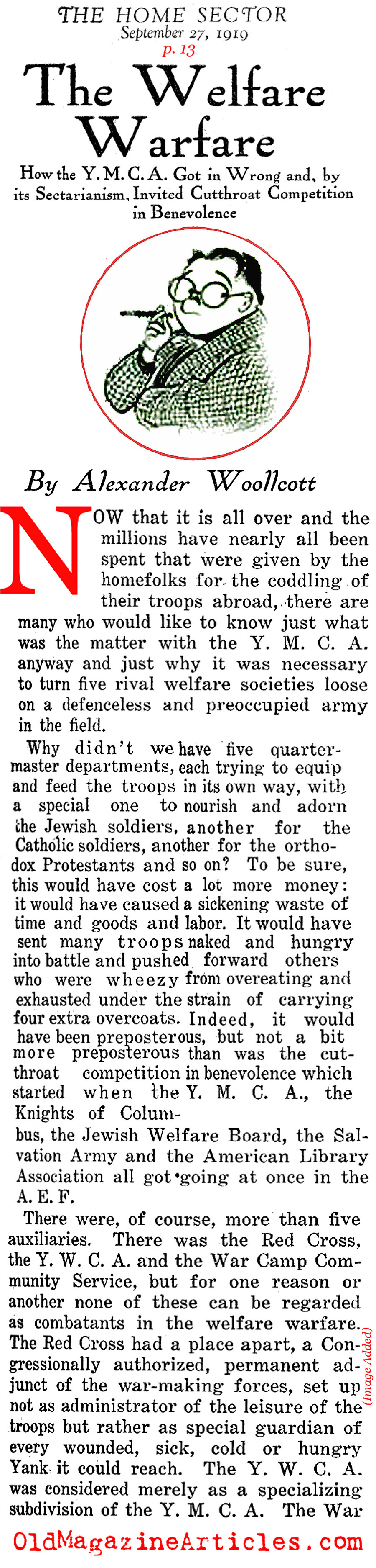 How the YMCA Got it Wrong (The Home Sector, 1919) 