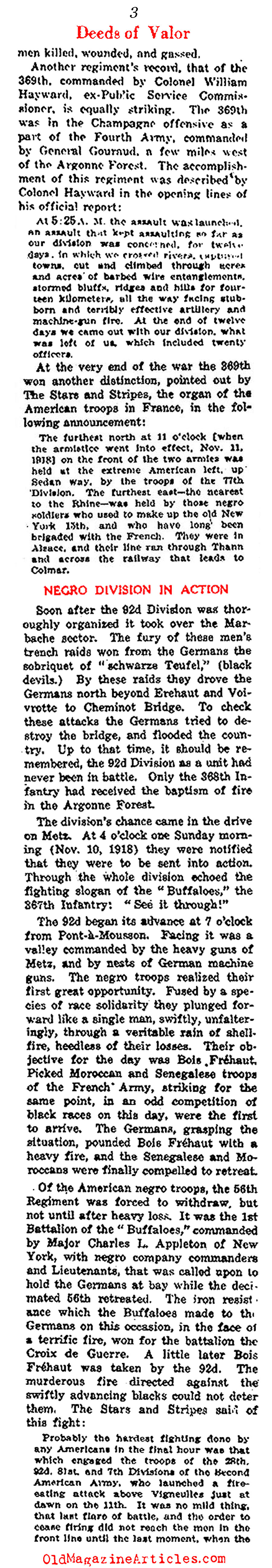 American Blacks Under French Command (NY  Times, 1919)