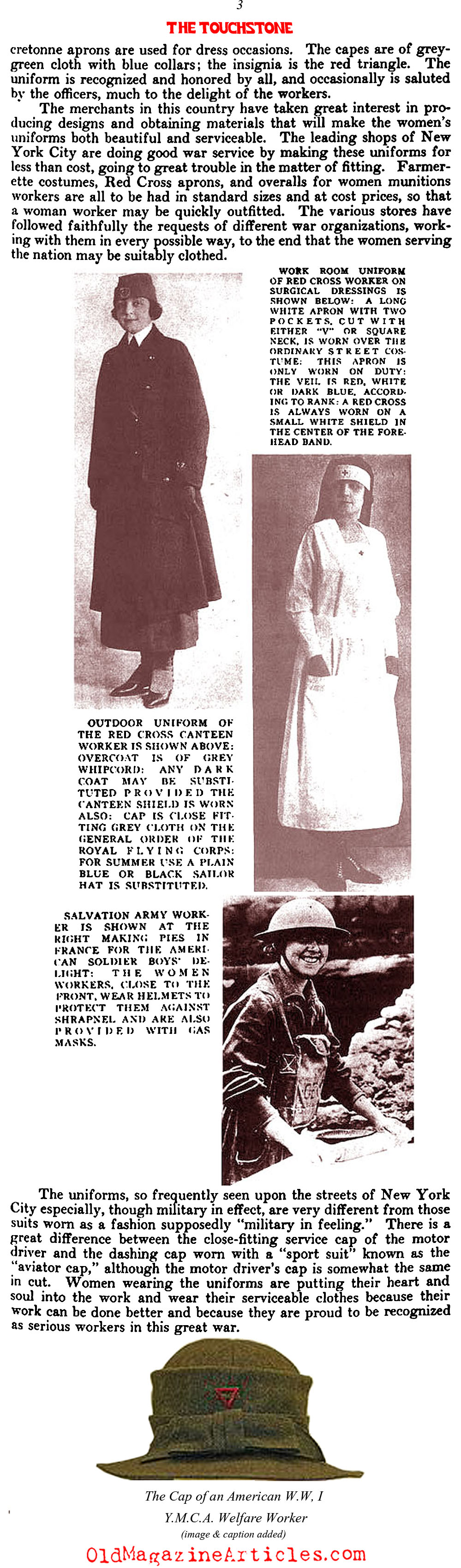 The Uniforms of Women War Workers (Touchstone Magazine, 1918)