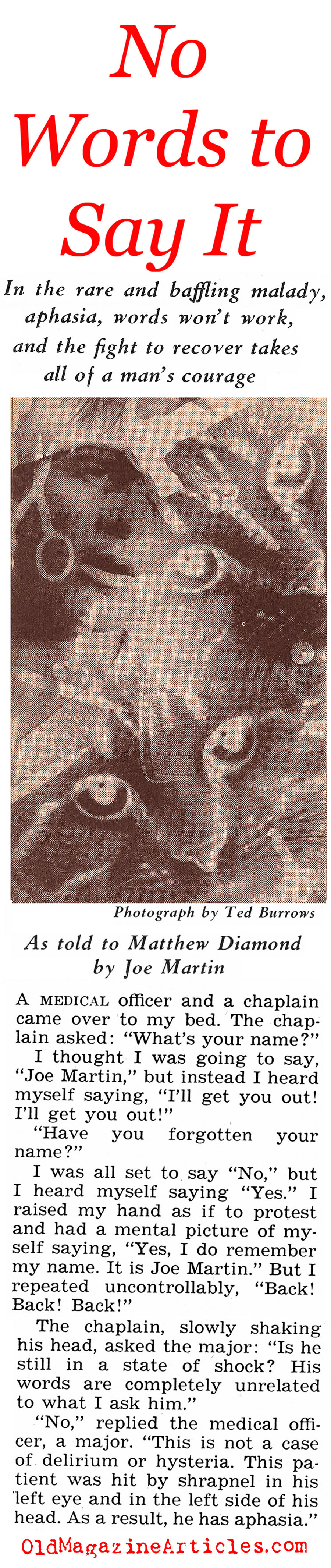 Suffering A W.W. II Head Wound ('47 Magazine, 1947)