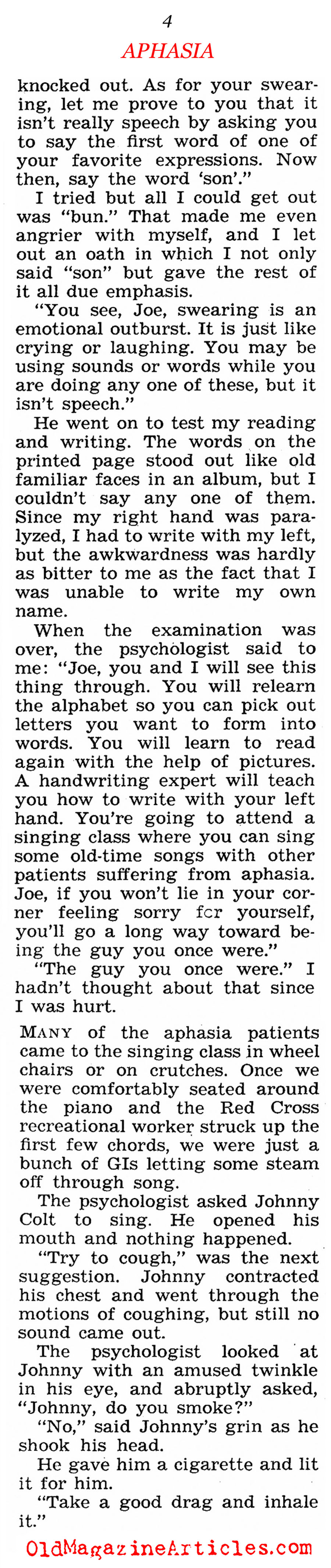 Suffering A W.W. II Head Wound ('47 Magazine, 1947)