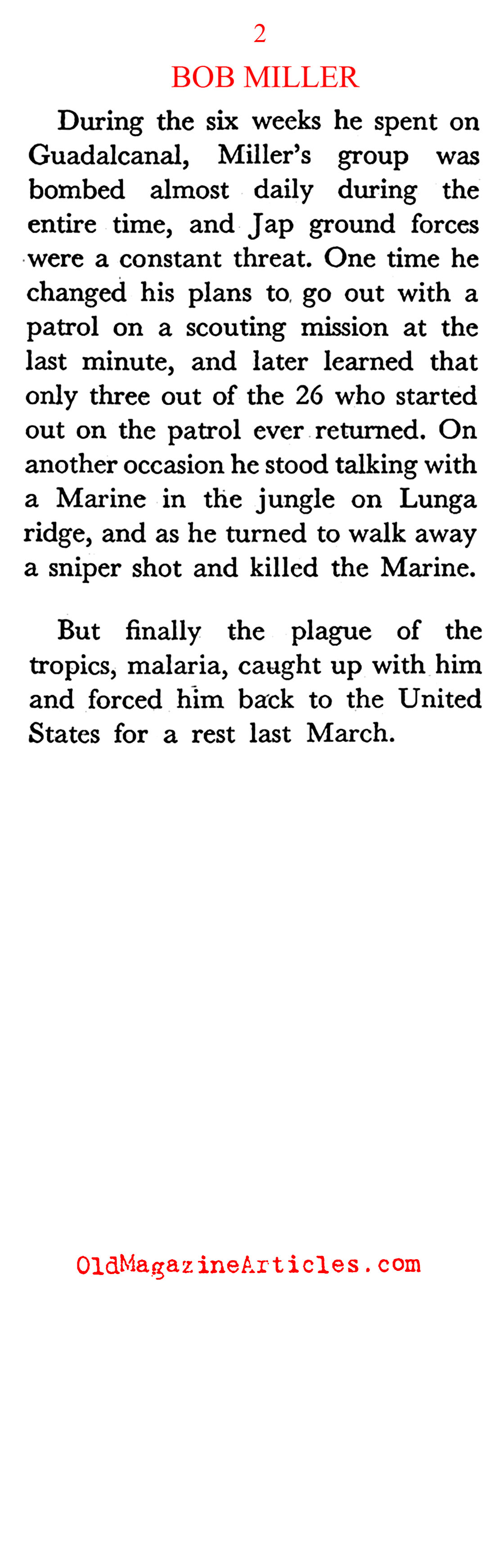 Bob Miller of the United Press (Coronet Magazine, 1944)