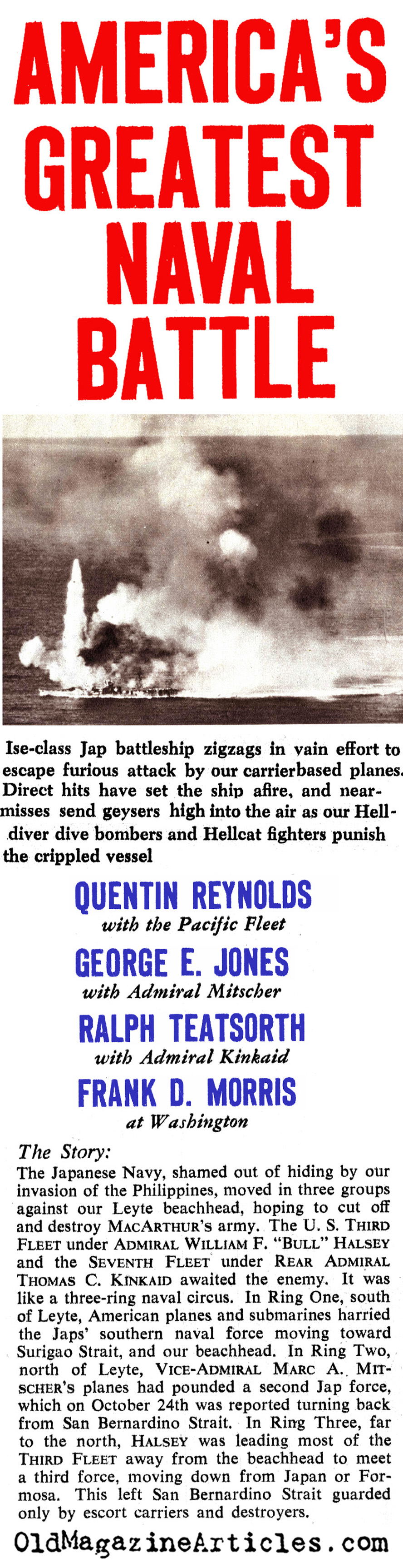The Greatest Sea Battle [pt. 1] (Collier's Magazine, 1945)