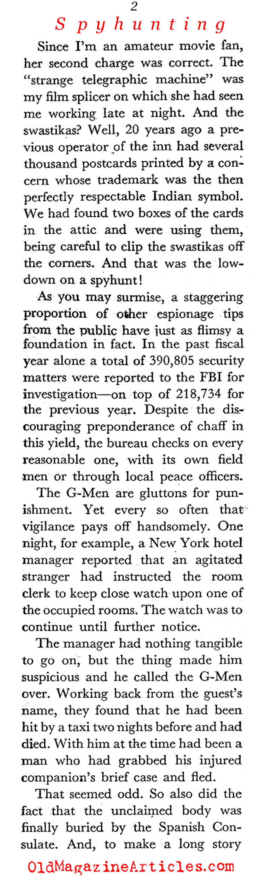 Home Front Spy-Hunters (Coronet Magazine, 1944)