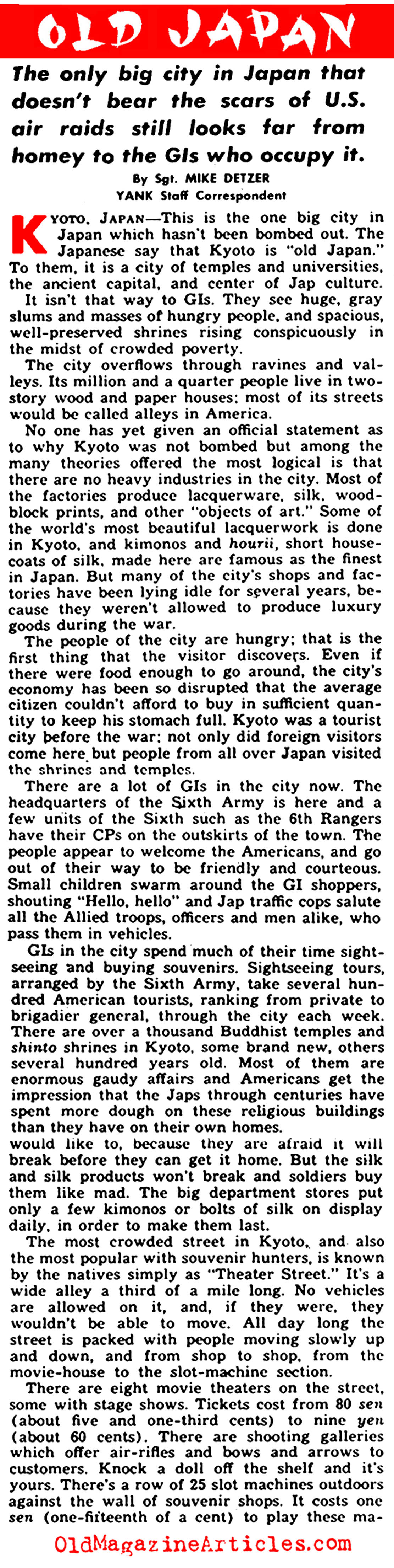 Kyoto: The Japanese City That Was Never Bombed (Yank, 1945)