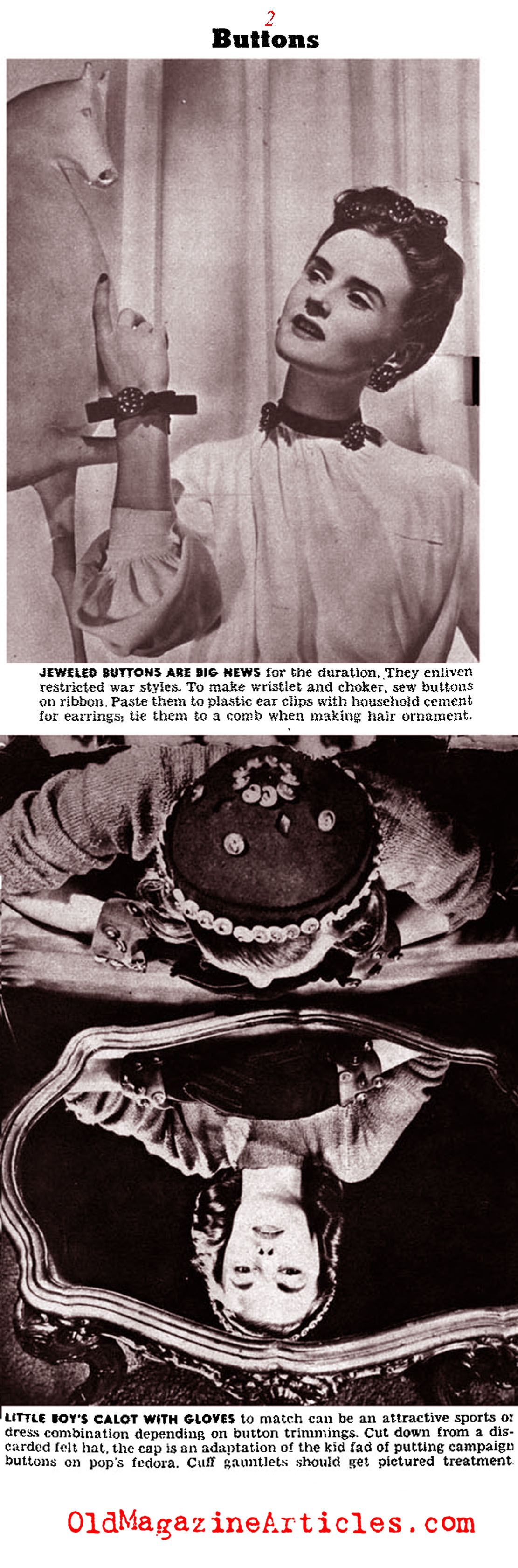  W.W. II Button Restrictions and Button Decorations (Click Magazine, 1943)