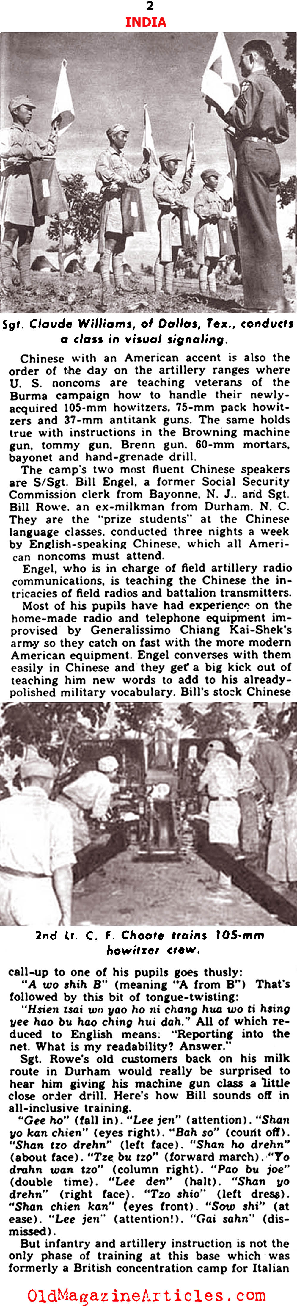  Nationalist Chinese Trained by U.S. Army (Yank Magazine, 1943)