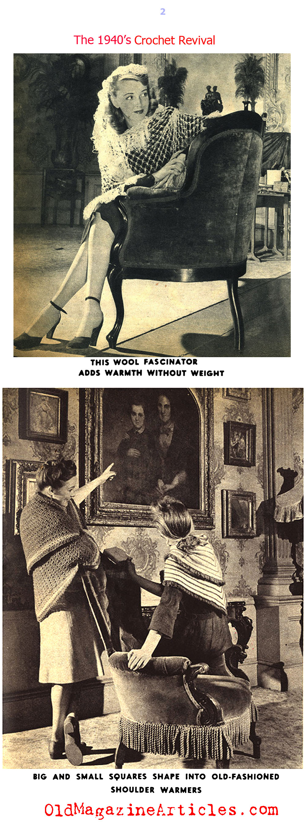 Crochet Made a Come-Back on the W.W. II Fashion Front (Click Magazine, 1943)