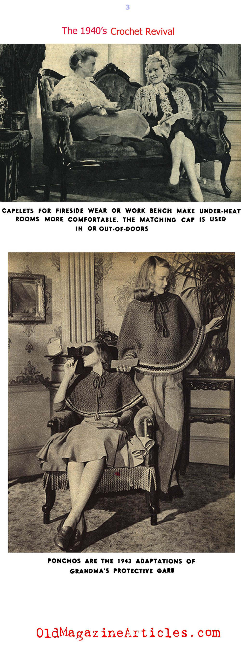 Crochet Made a Come-Back on the W.W. II Fashion Front (Click Magazine, 1943)