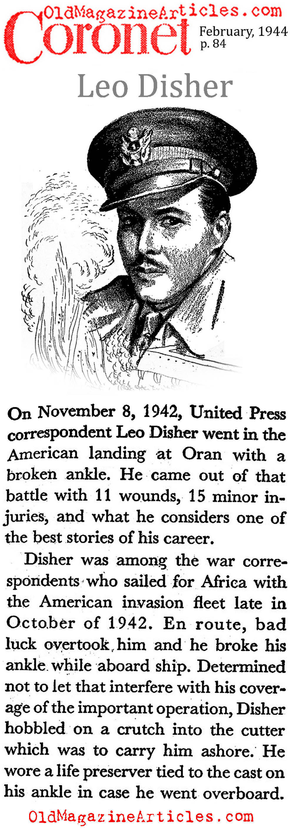 Leo Disher of the United Press (Coronet Magazine, 1944)