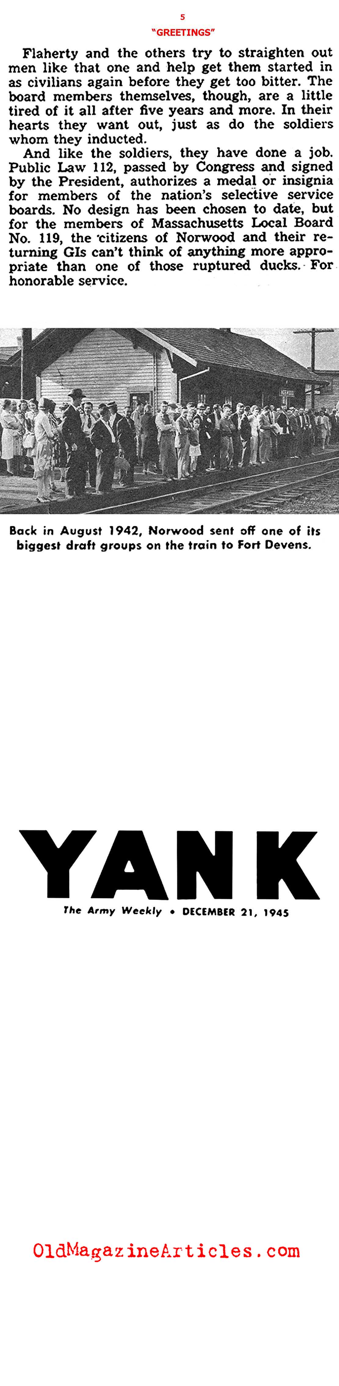 A W.W. II Draft Board (Yank Magazine, 1945)