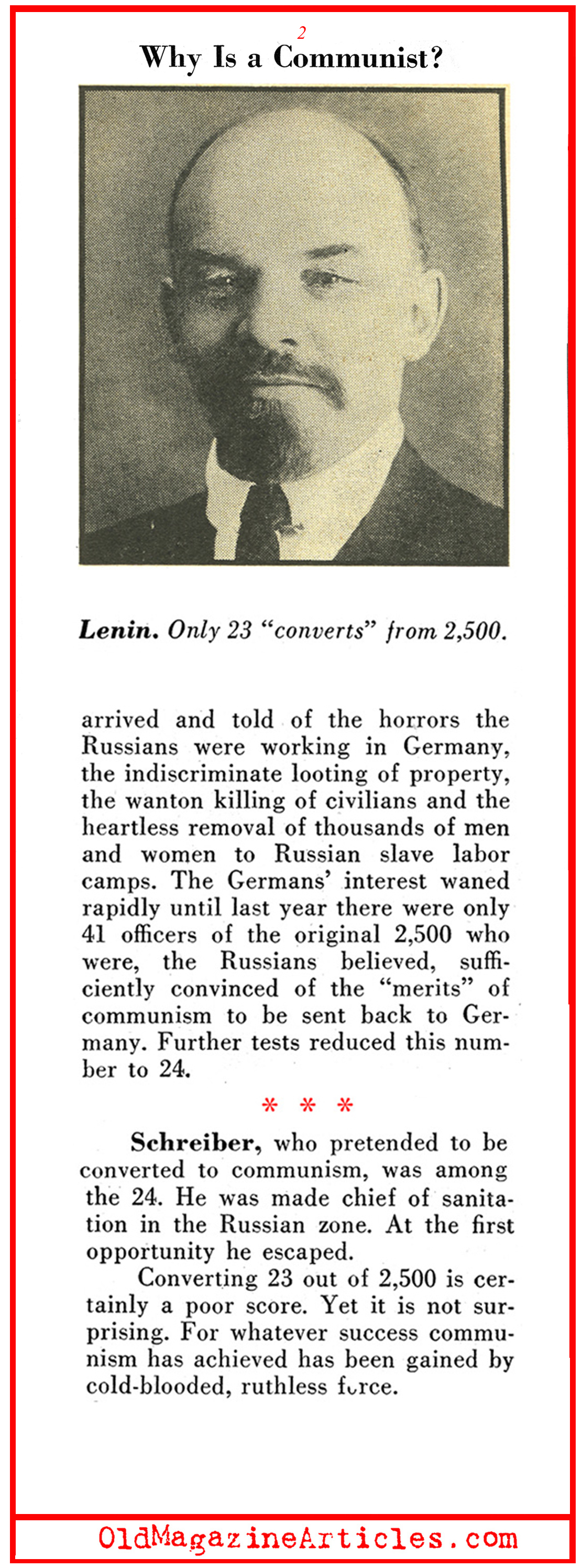 German Prisoners Resisted Soviet Coercion (Pathfinder Magazine, 1949)