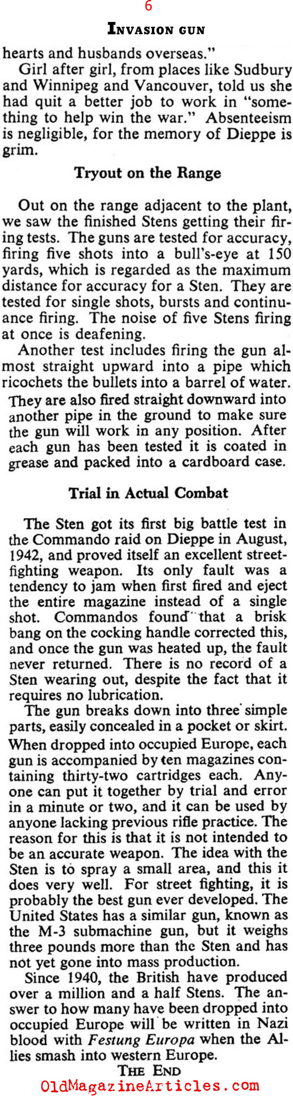The Sten Gun (Collier's Magazine, 1943)