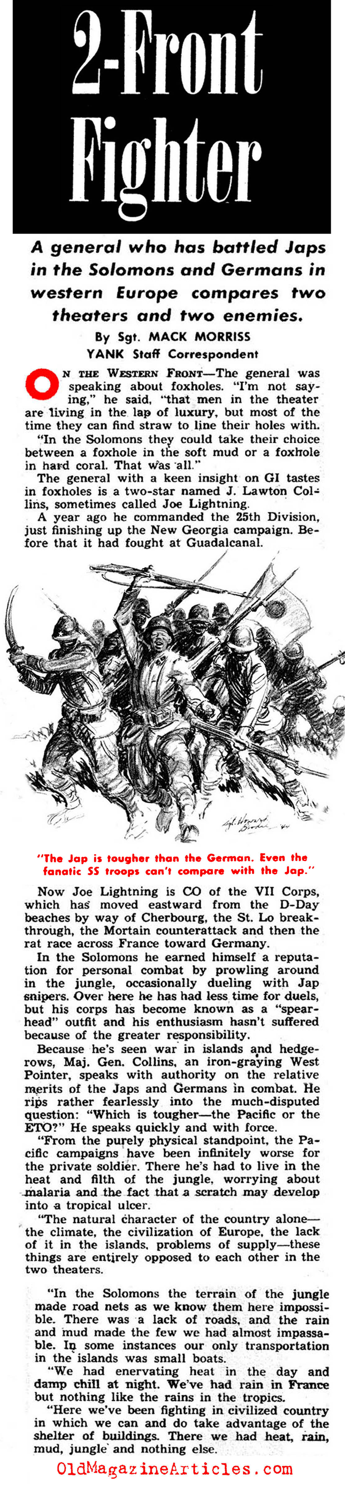 Who Was Tougher: The Japanese or The Germans?  (Yank Magazine, 1944)