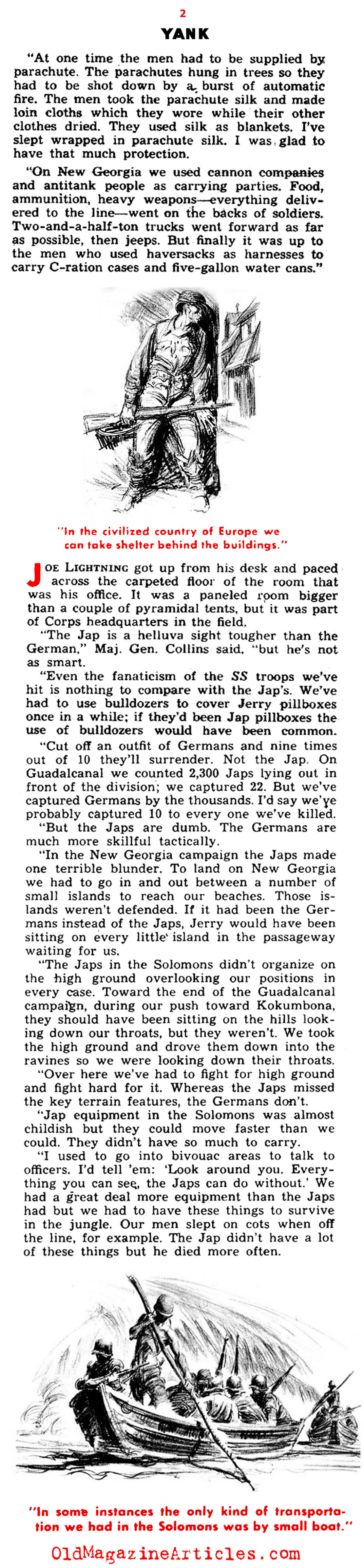 Who Was Tougher: The Japanese or The Germans?  (Yank Magazine, 1944)