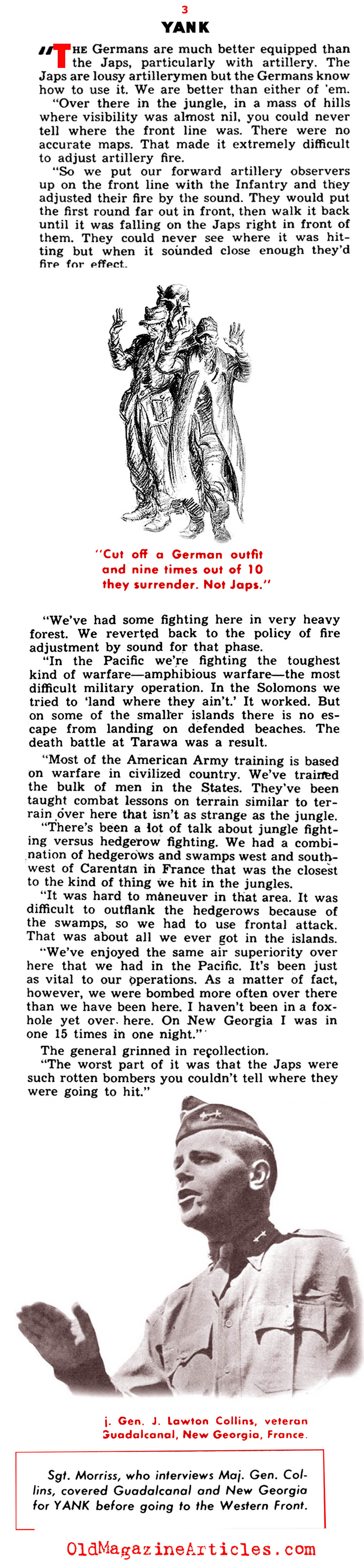 Who Was Tougher: The Japanese or The Germans?  (Yank Magazine, 1944)