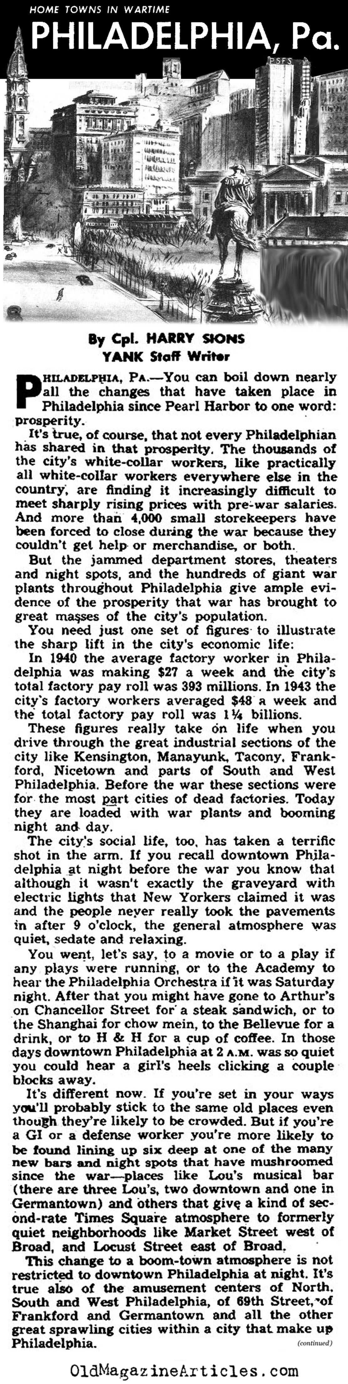 Home Front Philadelphia (Yank Magazine, 1944)
