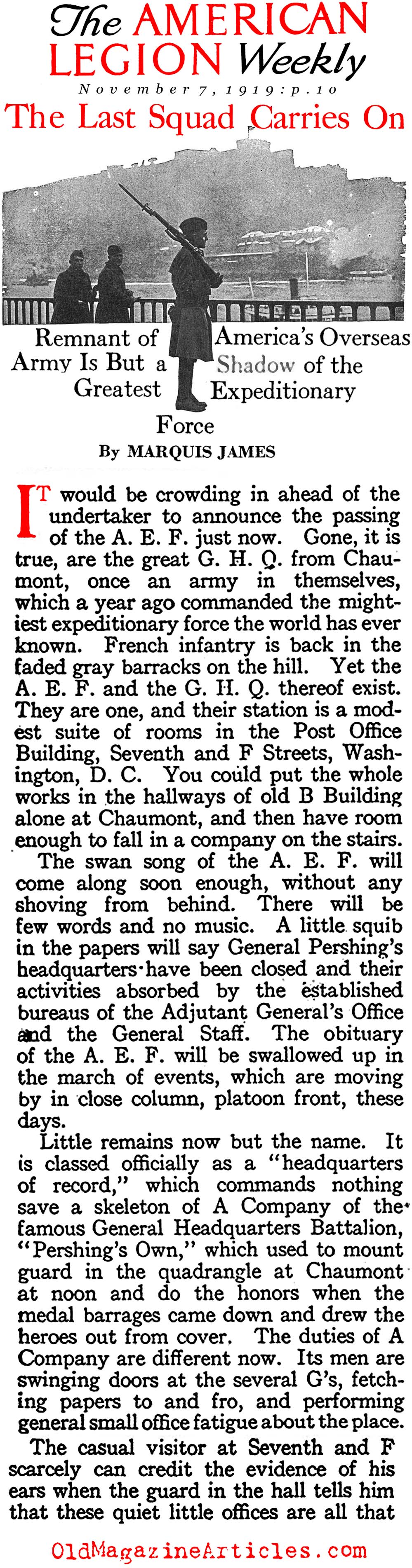 The Dwindling A.E.F.  (American Legion Weekly, 1919)