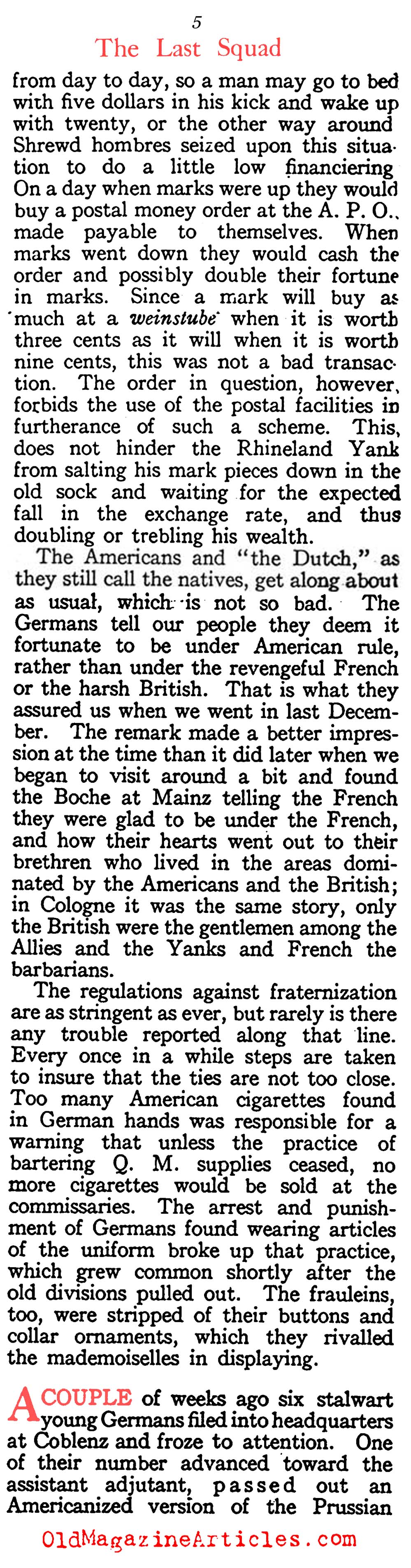 The Dwindling A.E.F.  (American Legion Weekly, 1919)