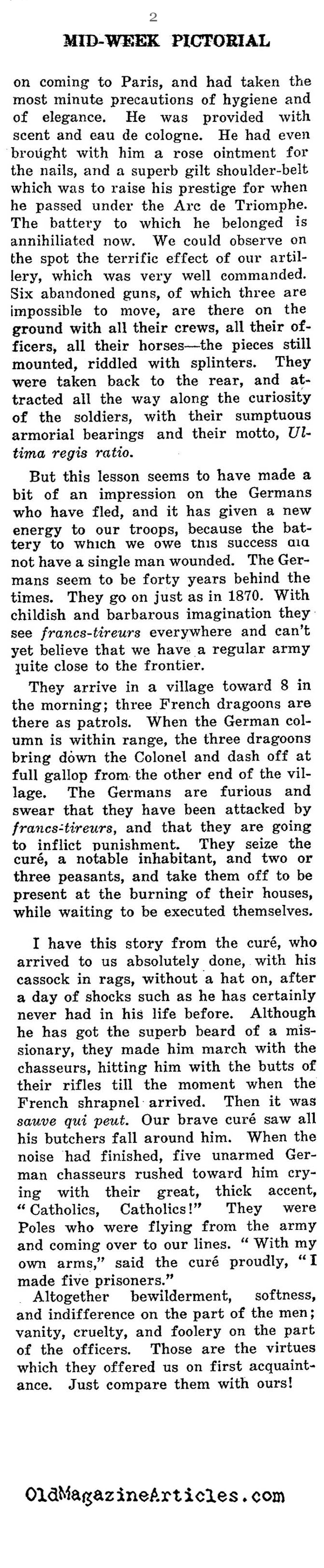 A Letter from One Who Saw the First German Prisoners (NY Times, 1915)