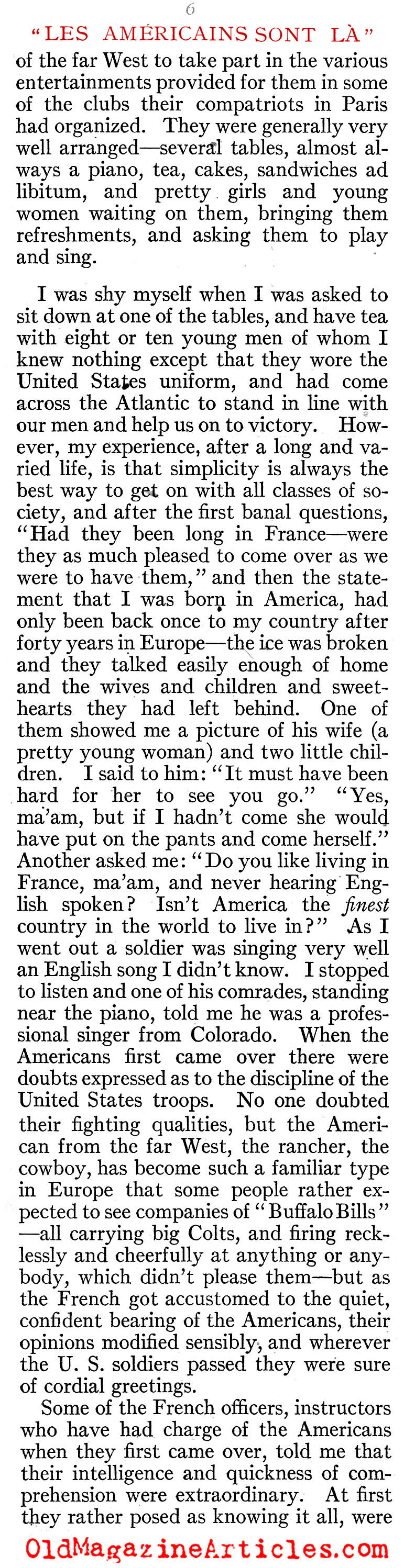 ''The Americans Are Here'' (Scribner's Magazine, 1919)