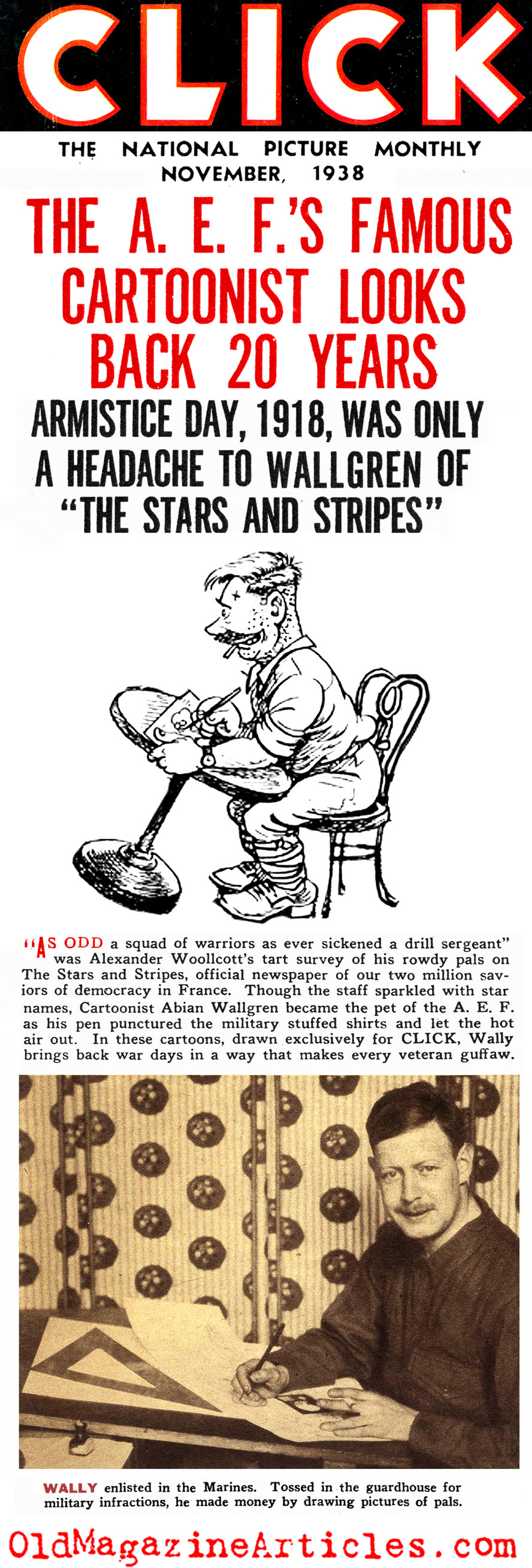 Cartoonist ''Wally'' Remembers (Click Magazine, 1938)