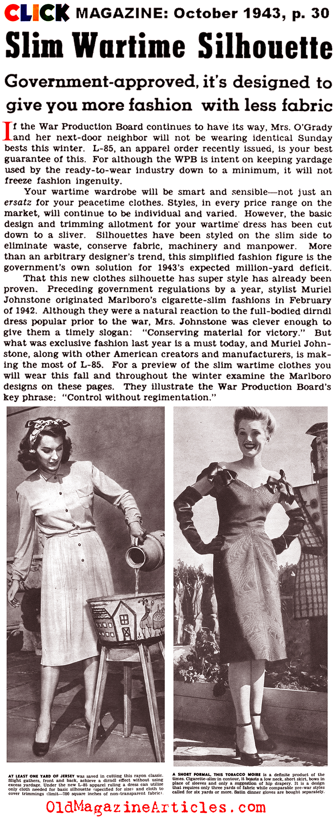 That Slim Wartime Silhouette (Click Magazine, 1943)