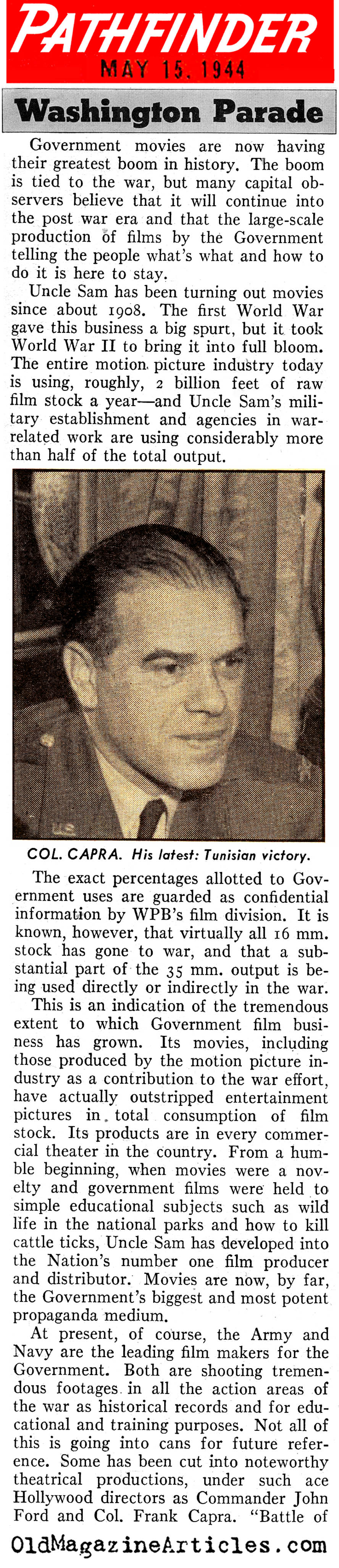 The Government Film Business During WW II (Pathfinder Magazine, 1944)