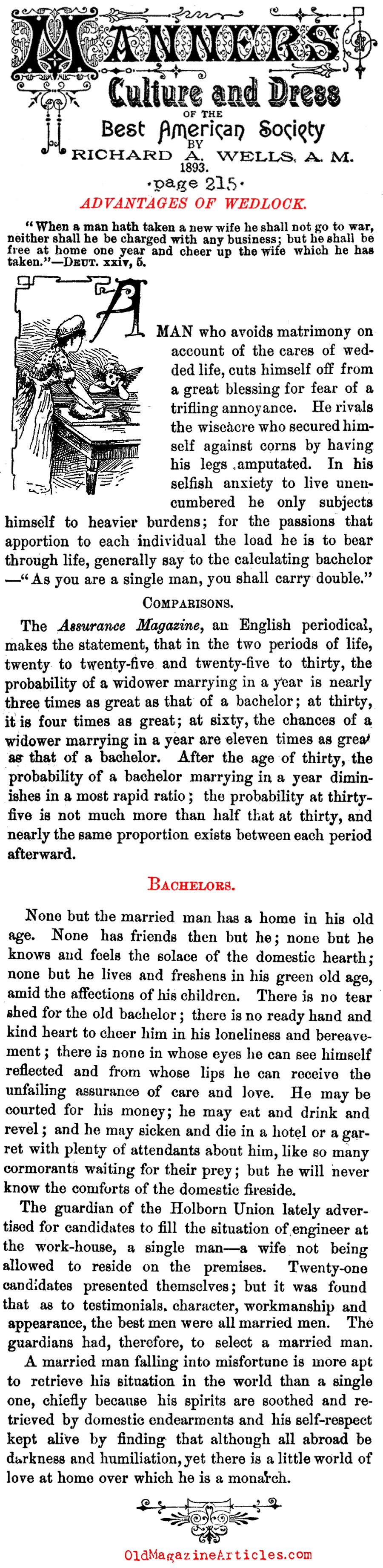  Wedlock: Ideal for Men (Manners, Culture and Dress, 1893)