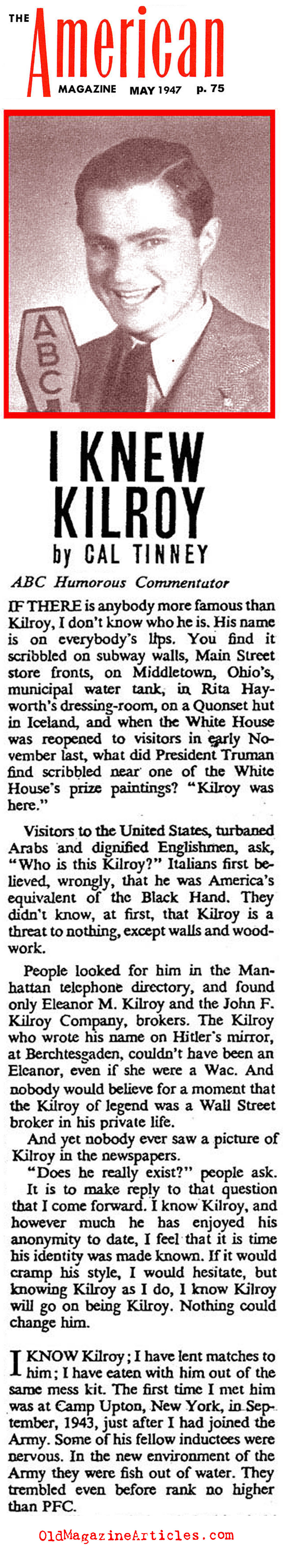 Who was Kilroy? (Various Sources, 1945 -7)