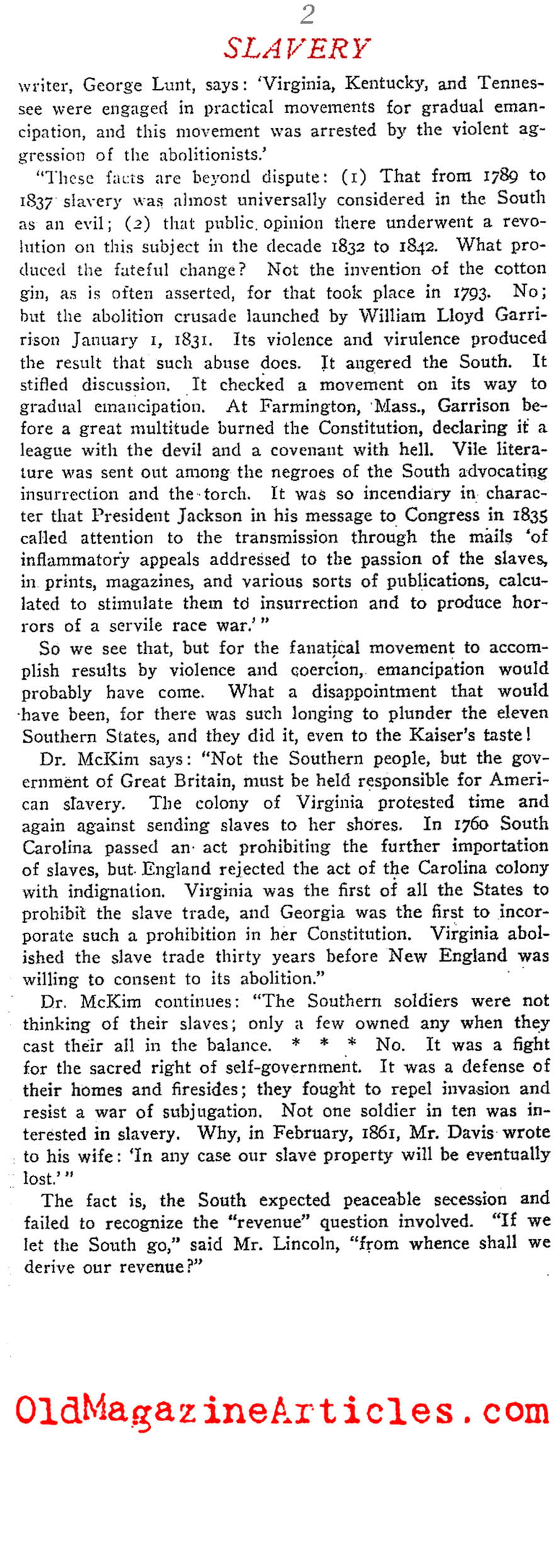 Why The Rebels Fought (Confederate Veteran Magazine, 1918)