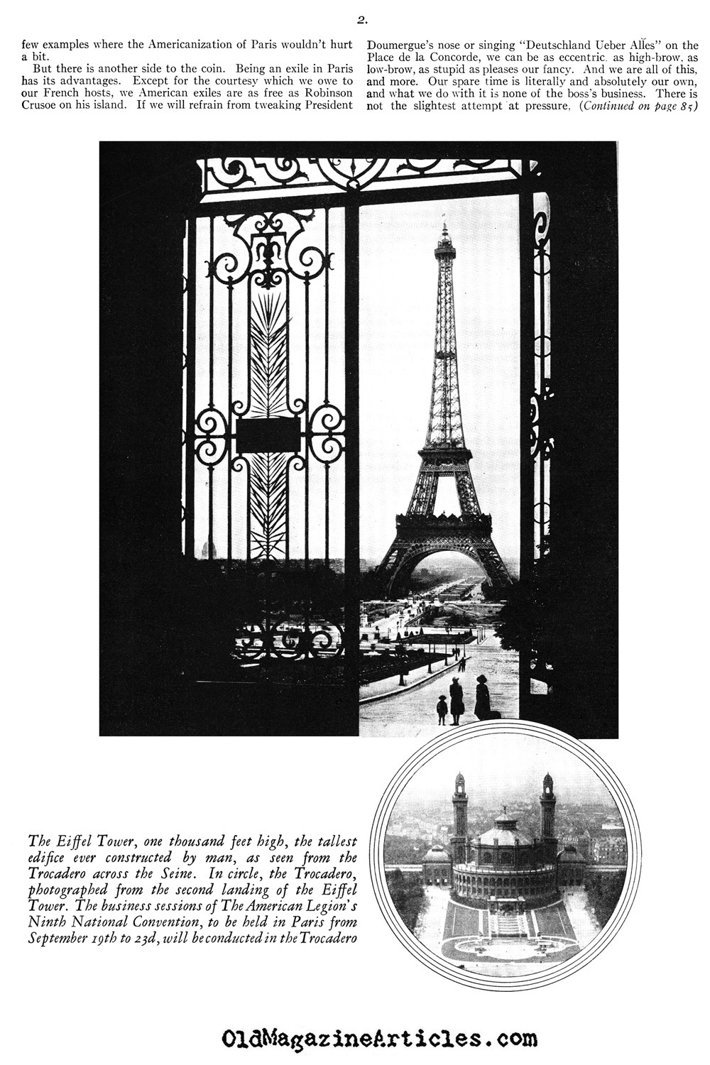 A Preference for France (American Legion Monthly, 1927)