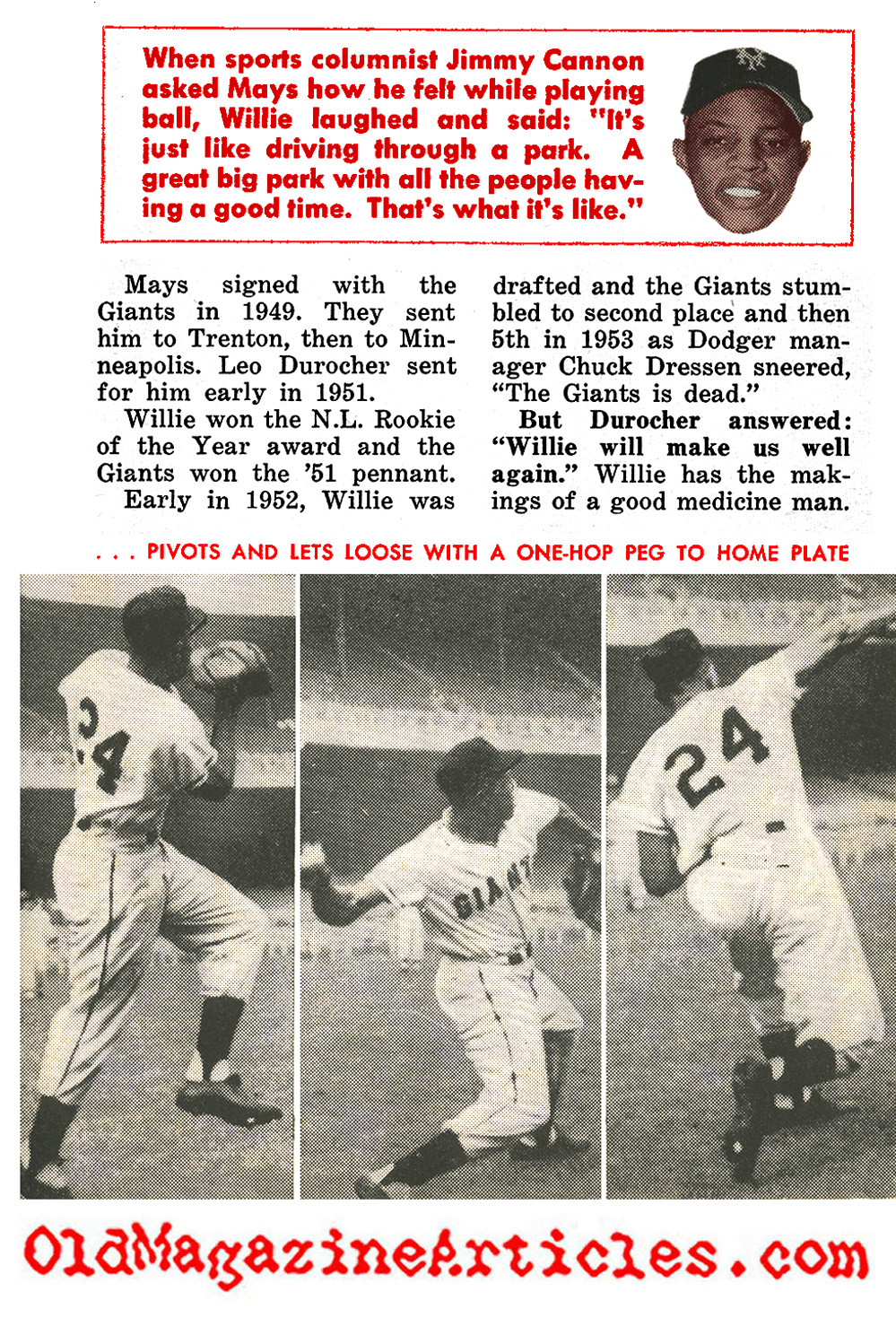 Willie Mays (Quick Magazine, 1954)